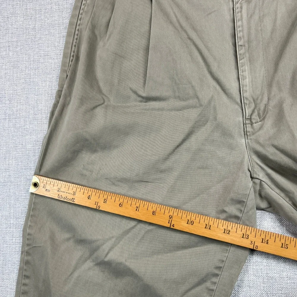 VTG Polo Ralph Lauren Hammond Pants Men 36x31 Khaki Cotton Pleated Cuffed Preppy